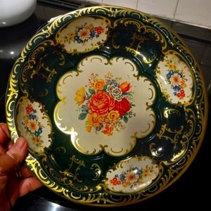 Vintage Daher Decoratived Ware floral 10"  Tin Bowl Made In England